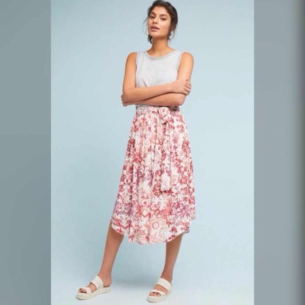 Anthropologie Maeve Staycation Printed Skirt